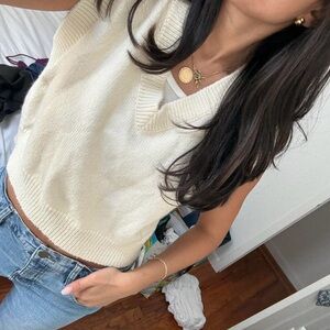 Storets Ivory Knit Sweater Vest